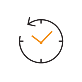 Geschichte Grafik einer Uhr.